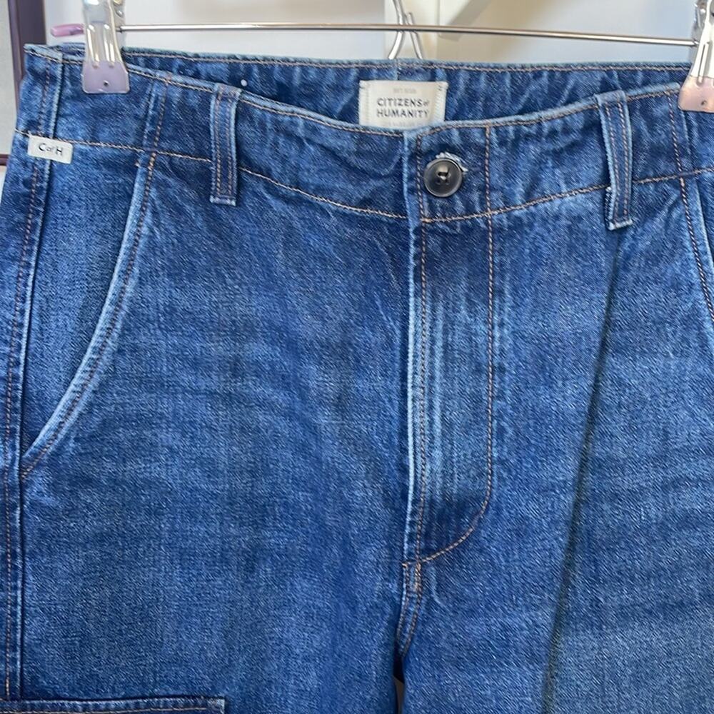 Citizens Of Humanity Dark Blue Wide-Leg Cargo Jeans - Picture 8 of 15